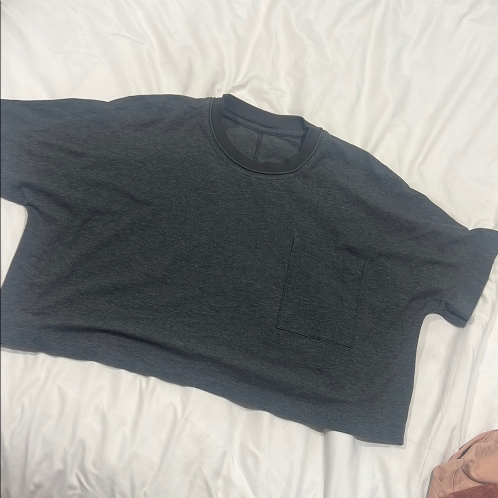 Lululemon Dark Gray Cropped T-Shirt